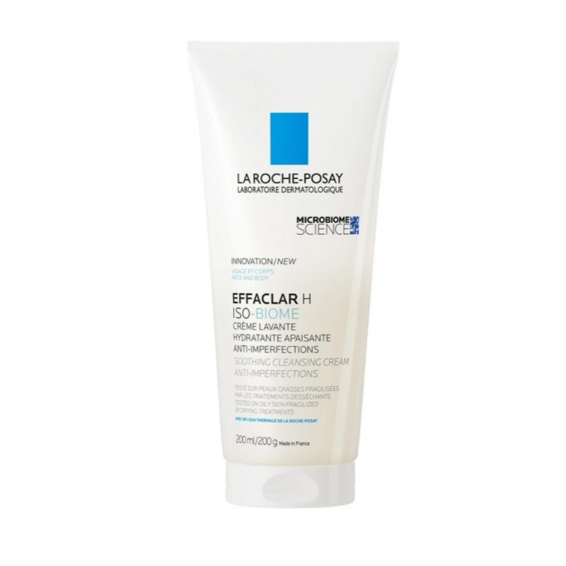 La Roche-Posay Effaclar H Iso-Biome Soothing Cleansing Cream.